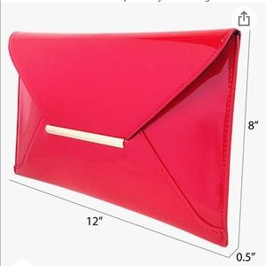 NWT JNB Patent Leather Envelope Candy Clutch/Crossbody